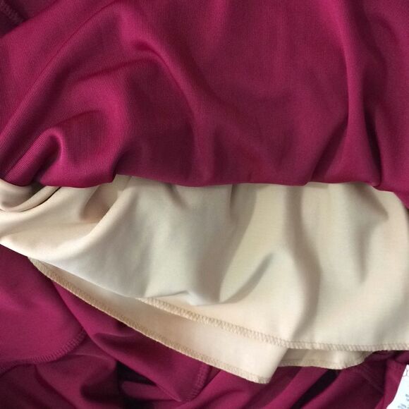 BSlim red faux velvet dress w/interior shapewear-S - Picture 7 of 8